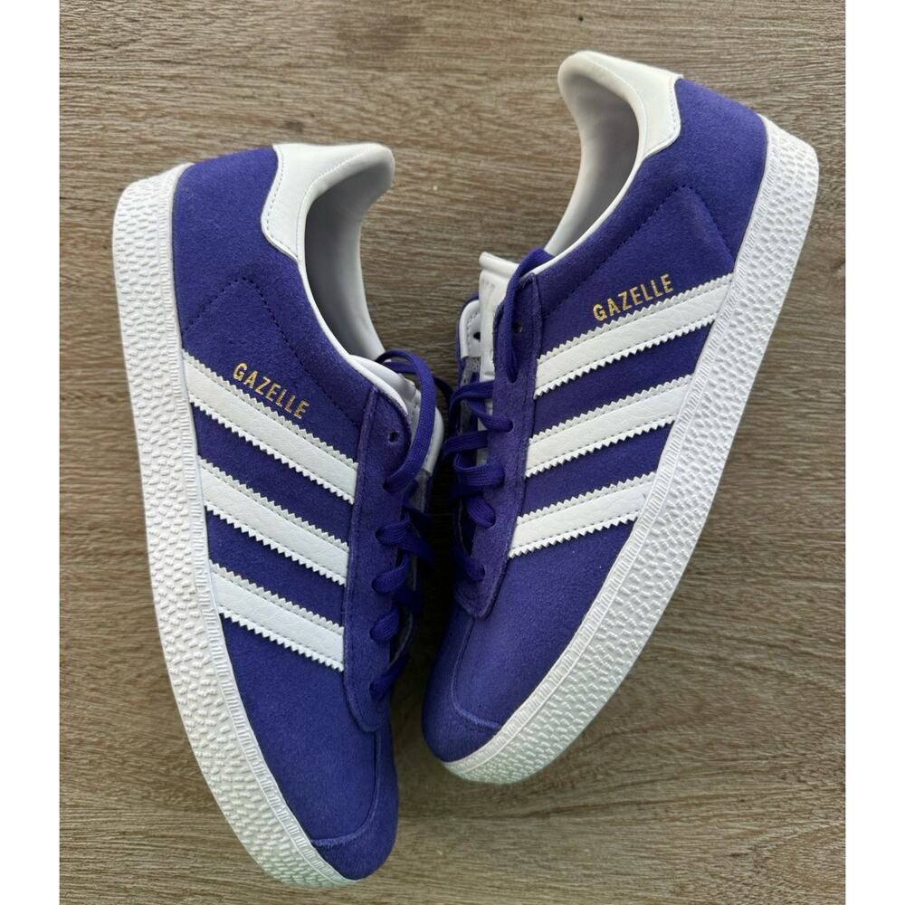 NEW Adidas Gazelle Purple White Shoes Sneakers Youth Sz 5.5